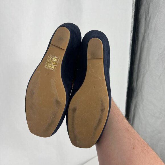 Jeffrey Campbell Leigh blue suede cross strap wedge shoes - Picture 7 of 12